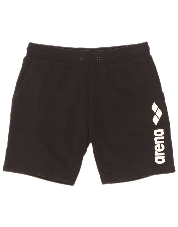 Arena Womens Graphic Sport Shorts Small Black Cotton