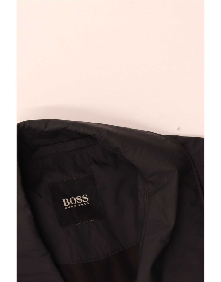 Hugo Boss Mens Bomber Jacket UK 38 Medium Black Colourblock