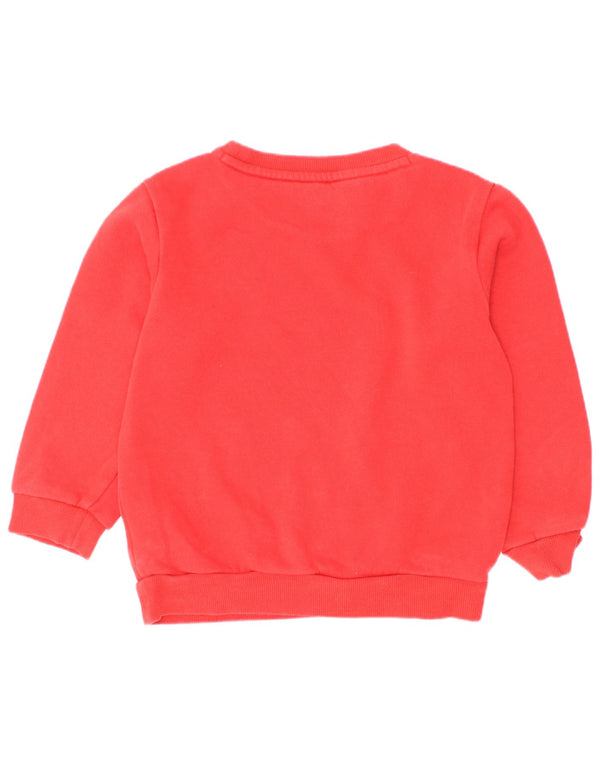 Adidas Boys Graphic Sweatshirt Jumper 2-3 Years Red Cotton