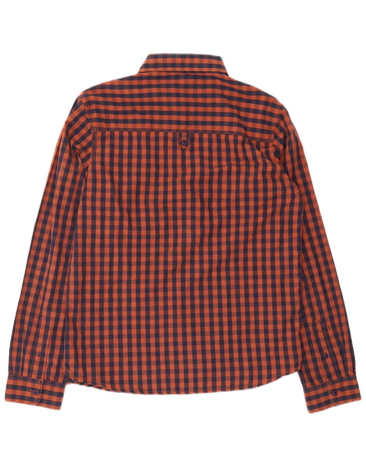 Weird Fish Mens Shirt Medium Brown Gingham Cotton
