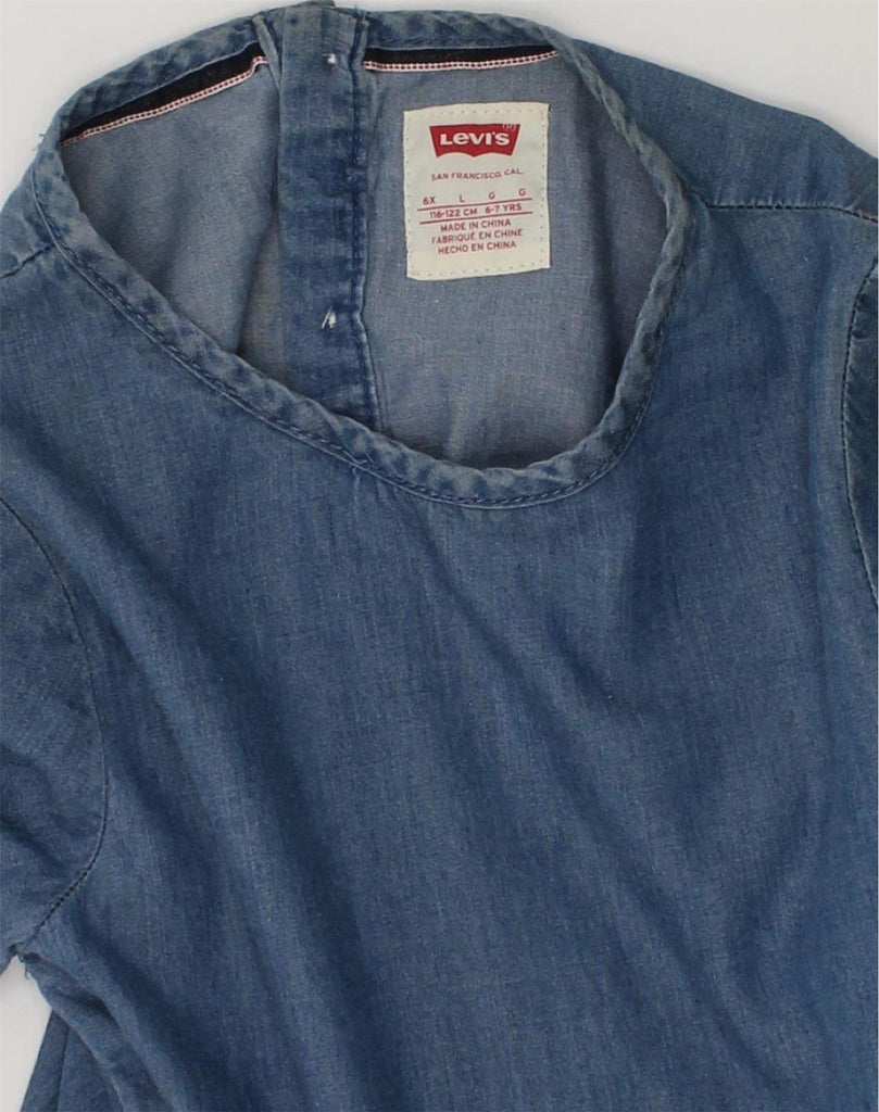 LEVI'S Girls Denim Dress 6-7 Years Large Blue Lyocell | Vintage Levi's | Thrift | Second-Hand Levi's | Used Clothing | Messina Hembry 