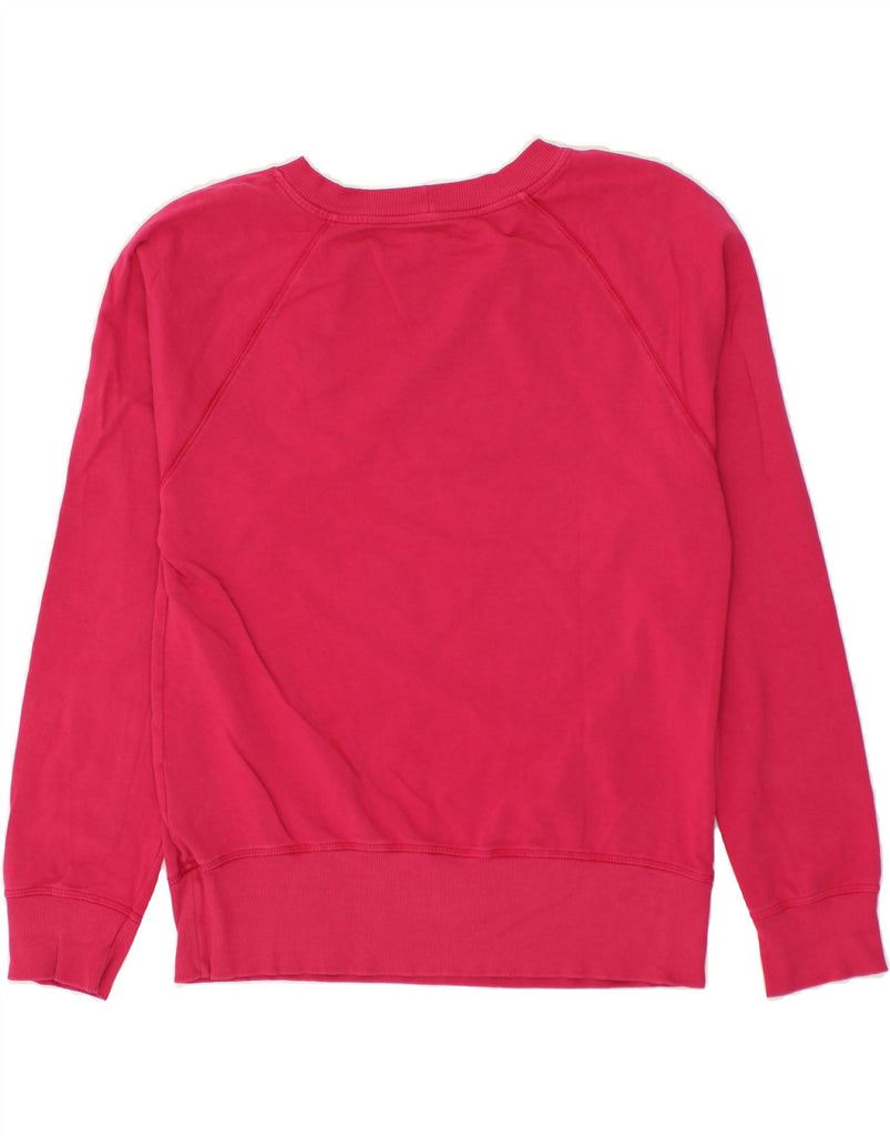BENETTON Womens Sweatshirt Jumper UK 14 Medium Pink Cotton | Vintage Benetton | Thrift | Second-Hand Benetton | Used Clothing | Messina Hembry 
