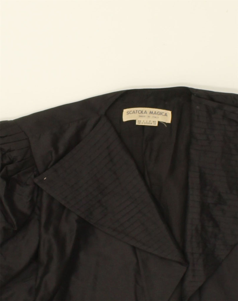 VINTAGE Womens Blazer Jacket US 12 Large Black Polyester | Vintage Vintage | Thrift | Second-Hand Vintage | Used Clothing | Messina Hembry 