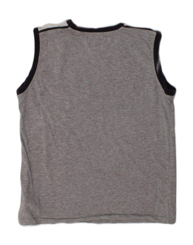 ARMANI JUNIOR Boys Graphic Vest Top 6-7 Years Grey Colourblock Cotton | Vintage Armani Junior | Thrift | Second-Hand Armani Junior | Used Clothing | Messina Hembry 