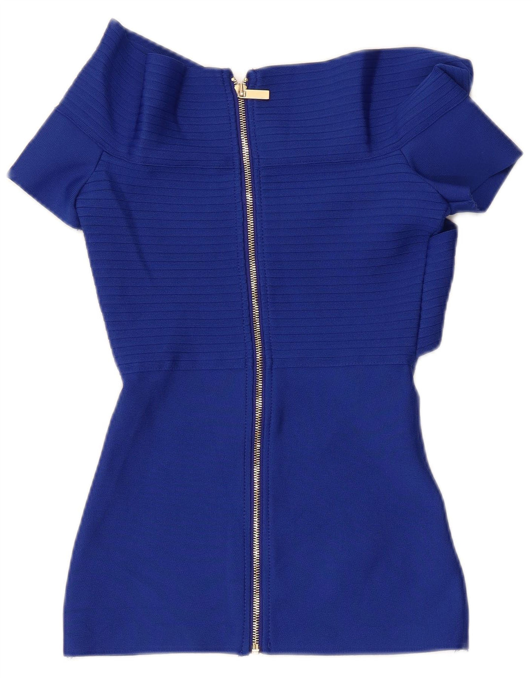 Karen Millen Womens Off Shoulder Blouse Top UK 4 XS Blue Polyester