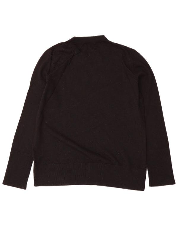 Cos Womens Oversized Crew Neck Jumper Sweater UK 10 Small Black Wool