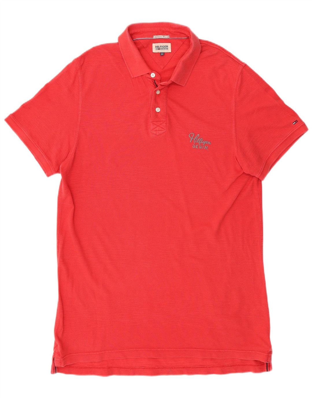 TOMMY HILFIGER Mens Polo Shirt 2XL Red Cotton