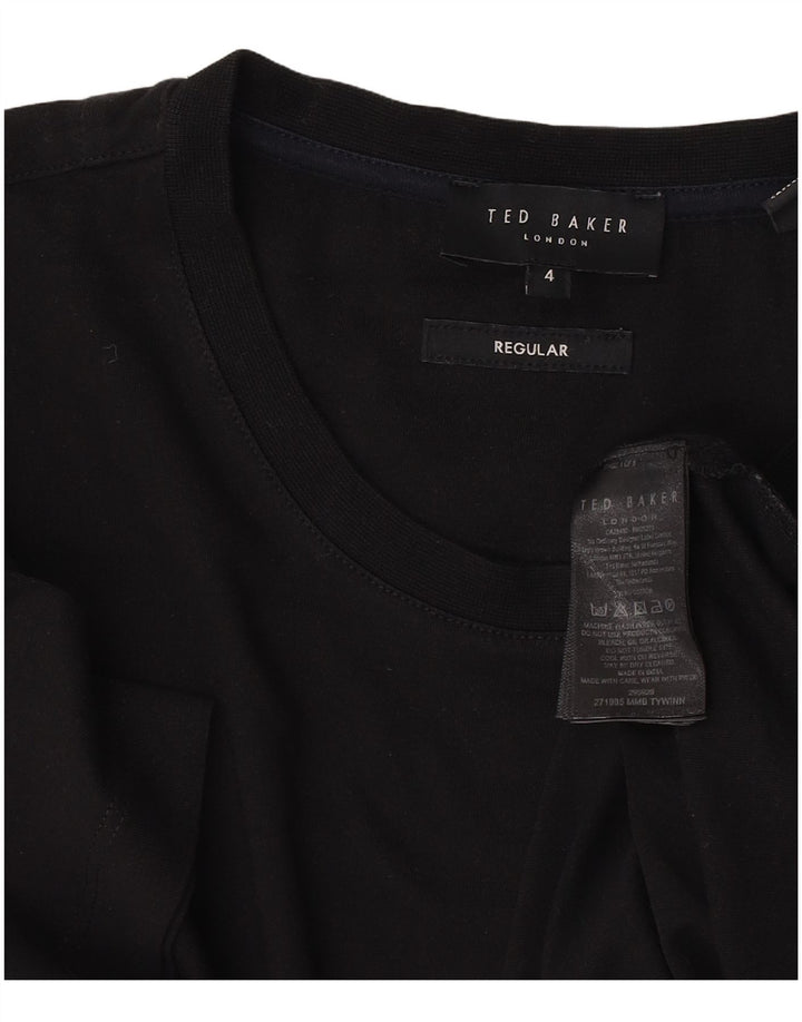 Ted Baker Mens Regular T-Shirt Top Size 4 Large Black Cotton