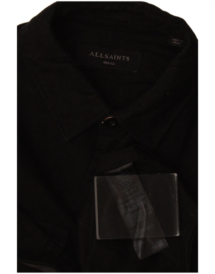 All Saints Mens Shirt Small Black Cotton