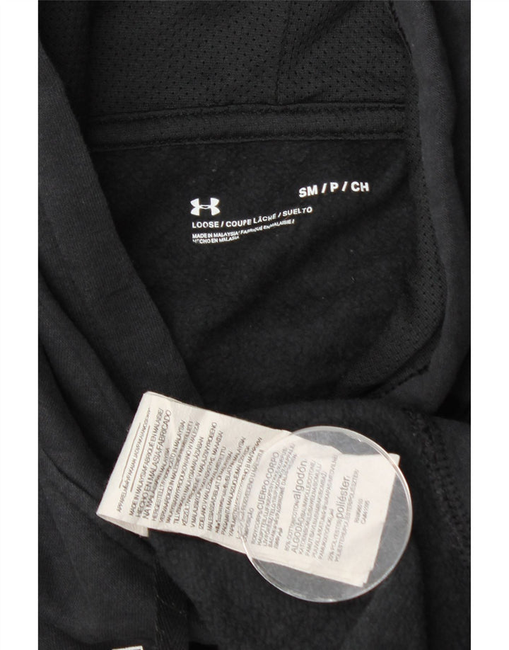 Under Armour Mens Graphic Hoodie Jumper Small Black Cotton