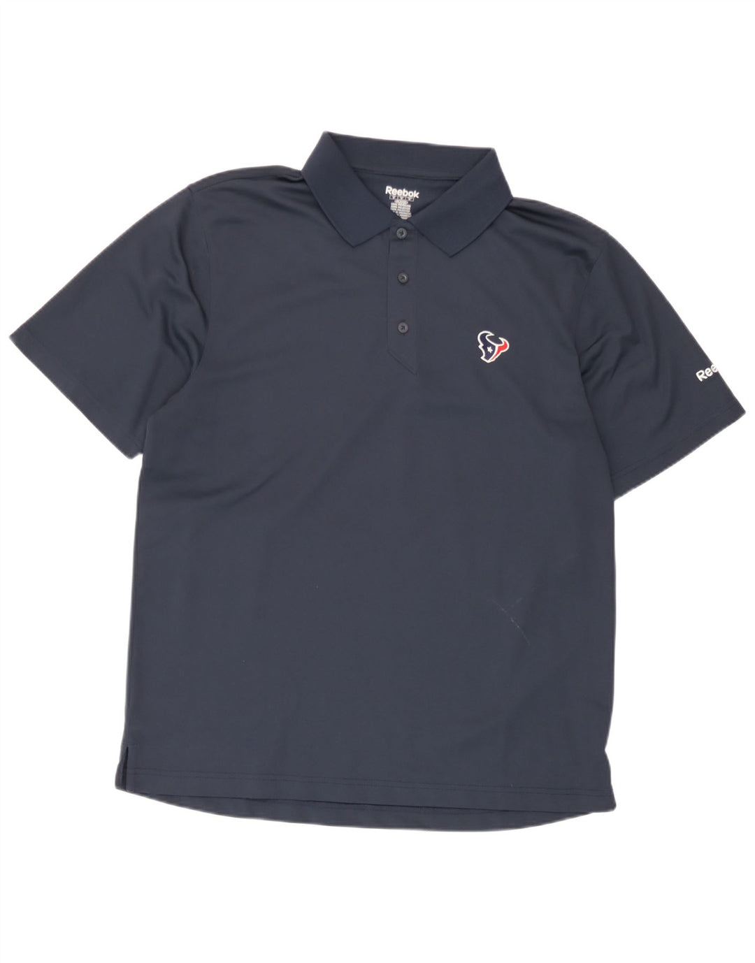 Reebok Mens Houston Texans Polo Shirt Medium Navy Blue Polyester