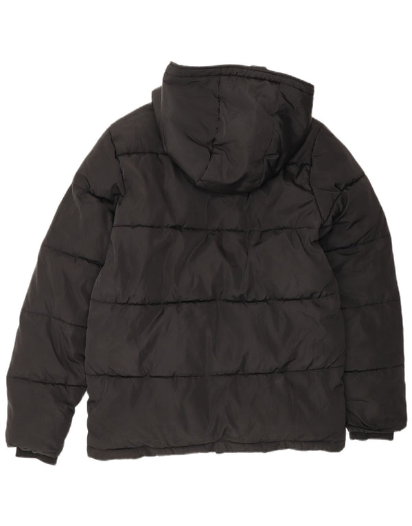Lyle & Scott Boys Hooded Padded Jacket 14-15 Years Black Polyester