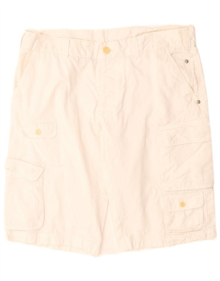 Benetton Mens Cargo Shorts IT 50 Large W34 White Cotton
