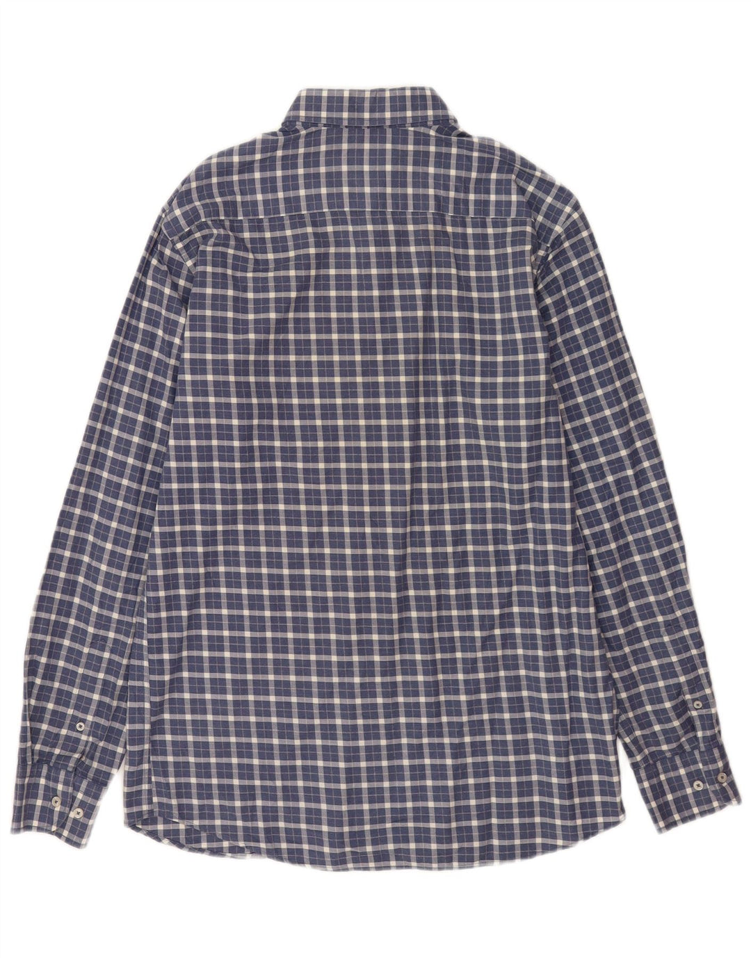 Massimo Dutti Mens Flannel Shirt Medium Navy Blue Check