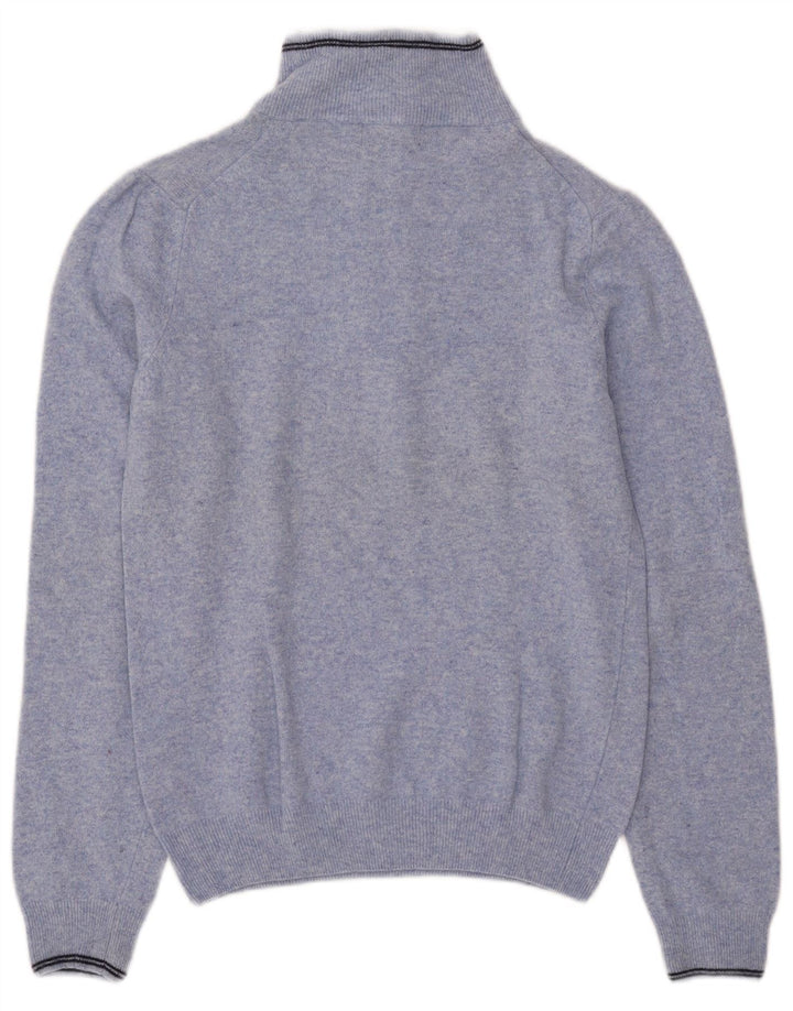 Kappa Mens Zip Neck Jumper Sweater Small Blue Wool