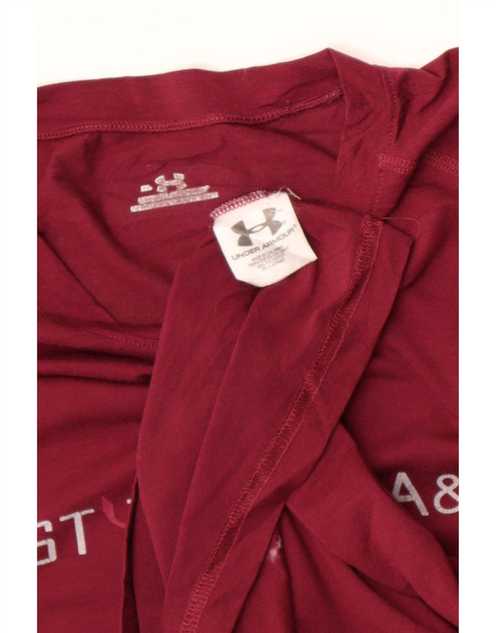 Under Armour Mens Graphic Top Long Sleeve XL Burgundy Polyester