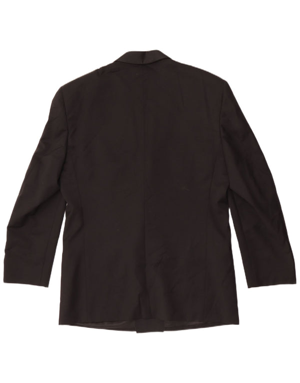 Profilo Mens Double Breasted Blazer Jacket IT 52 XL Black Wool