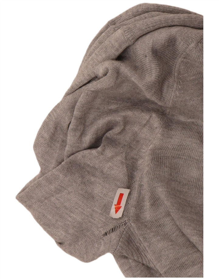 Marks & Spencer Womens Open Cardigan Sweater UK 12 Medium Grey Acrylic