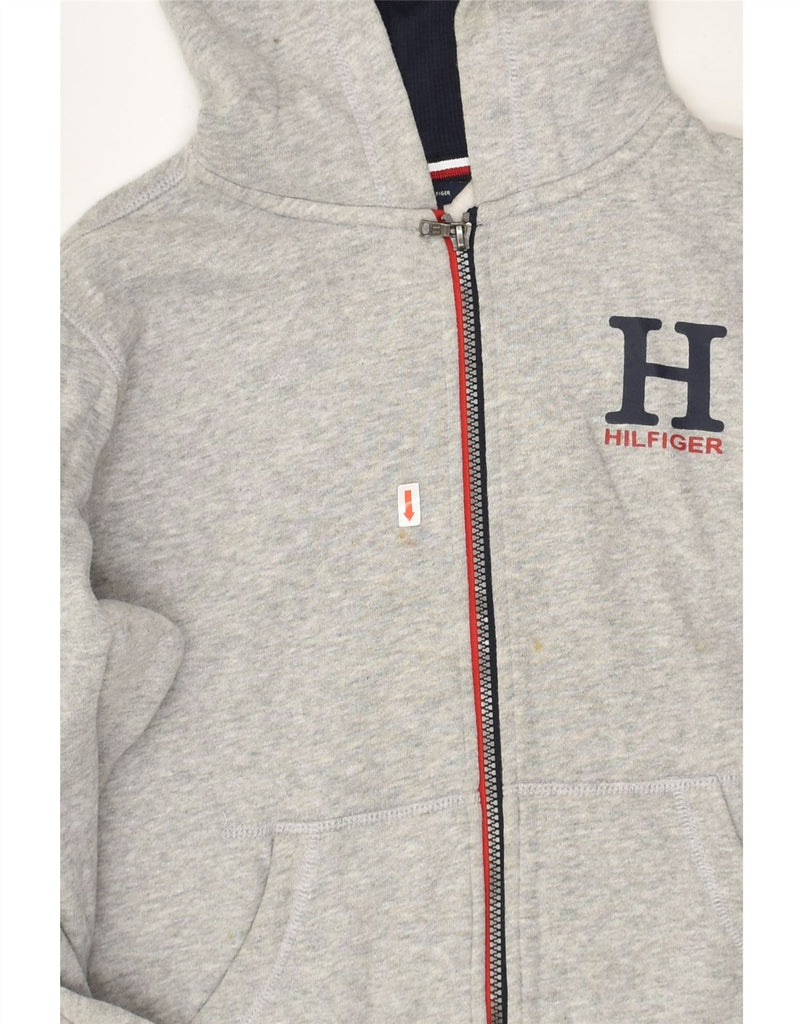 TOMMY HILFIGER Boys Zip Hoodie Sweater 12-13 Years Medium Grey Cotton | Vintage Tommy Hilfiger | Thrift | Second-Hand Tommy Hilfiger | Used Clothing | Messina Hembry 