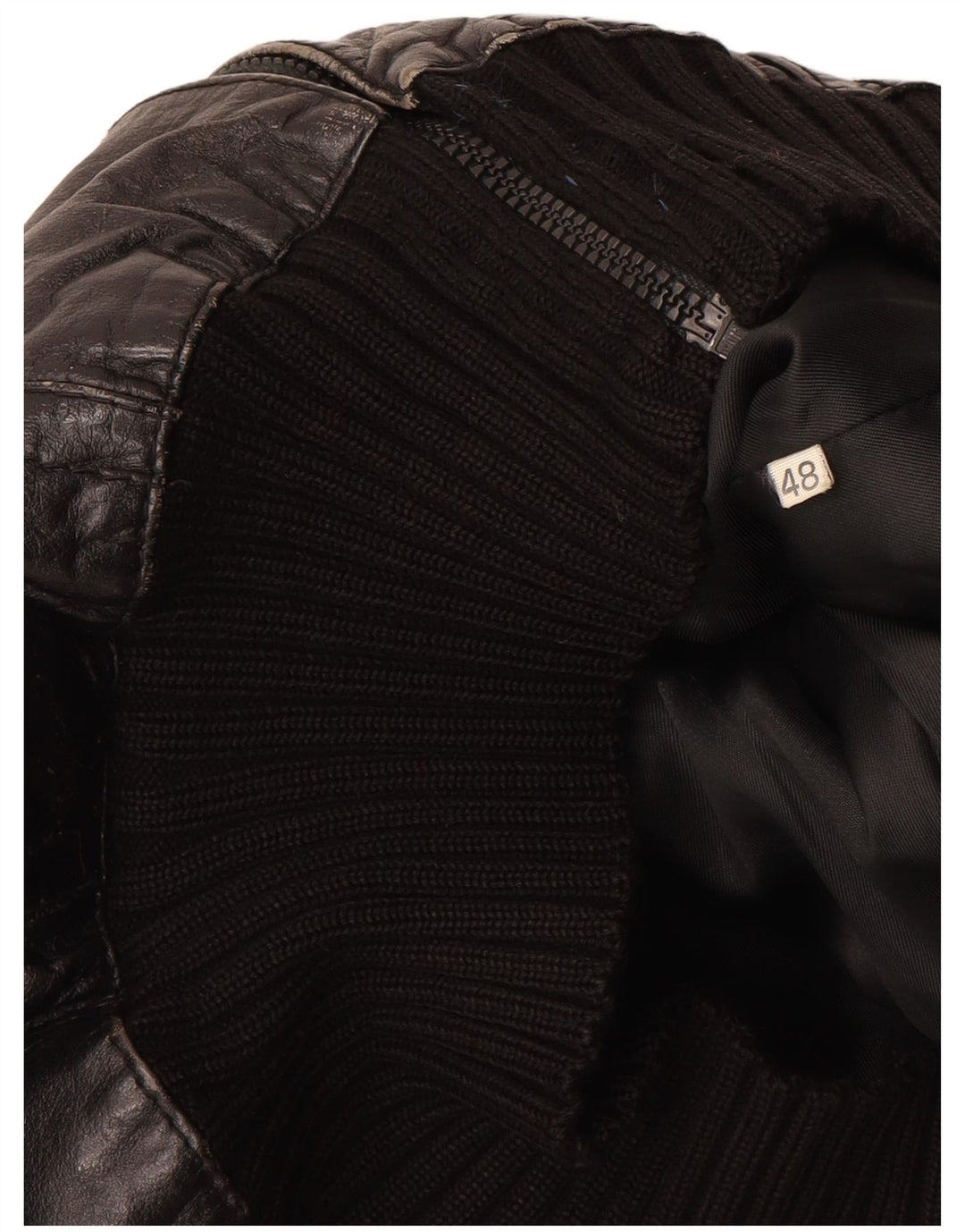 Vintage Girls Leather Jacket 11-12 Years XL Black