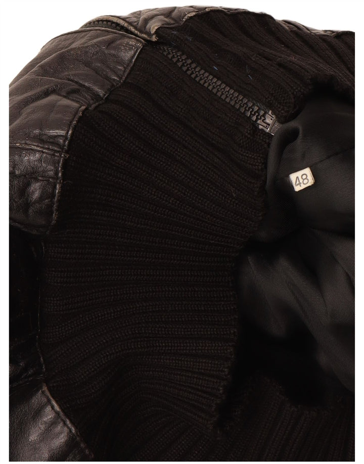 Vintage Girls Leather Jacket 11-12 Years XL Black