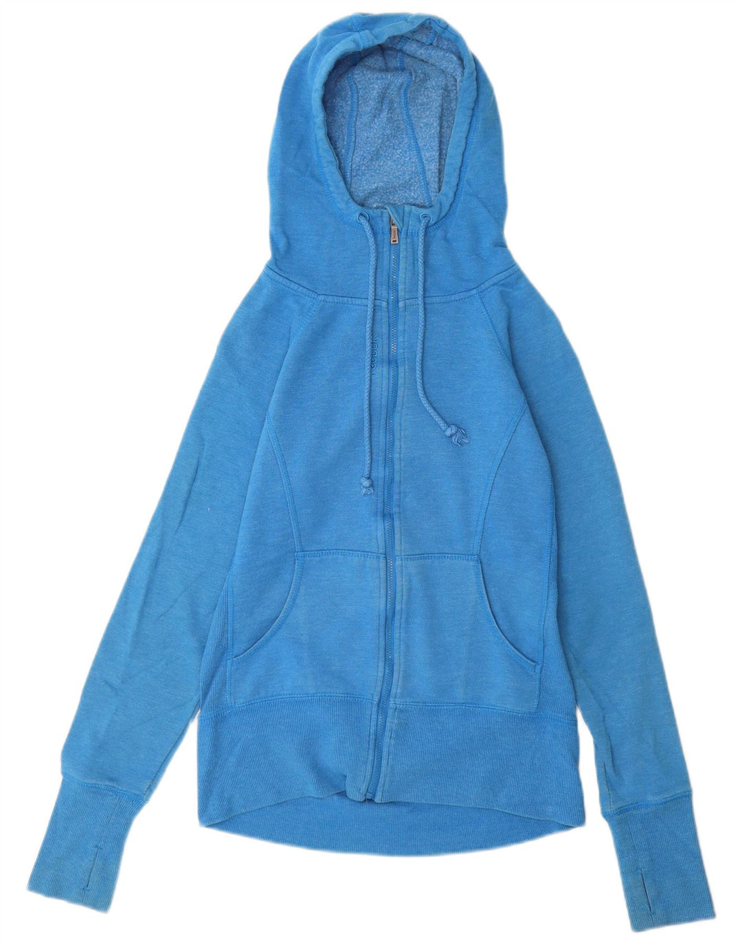 Reebok Womens Zip Hoodie Sweater UK 10 Small Blue