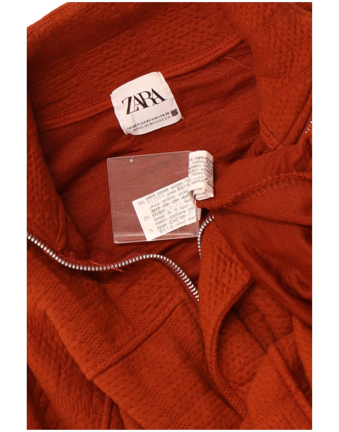 ZARA Womens Oversized Bomber Jacket UK 6 XS Maroon Polyester