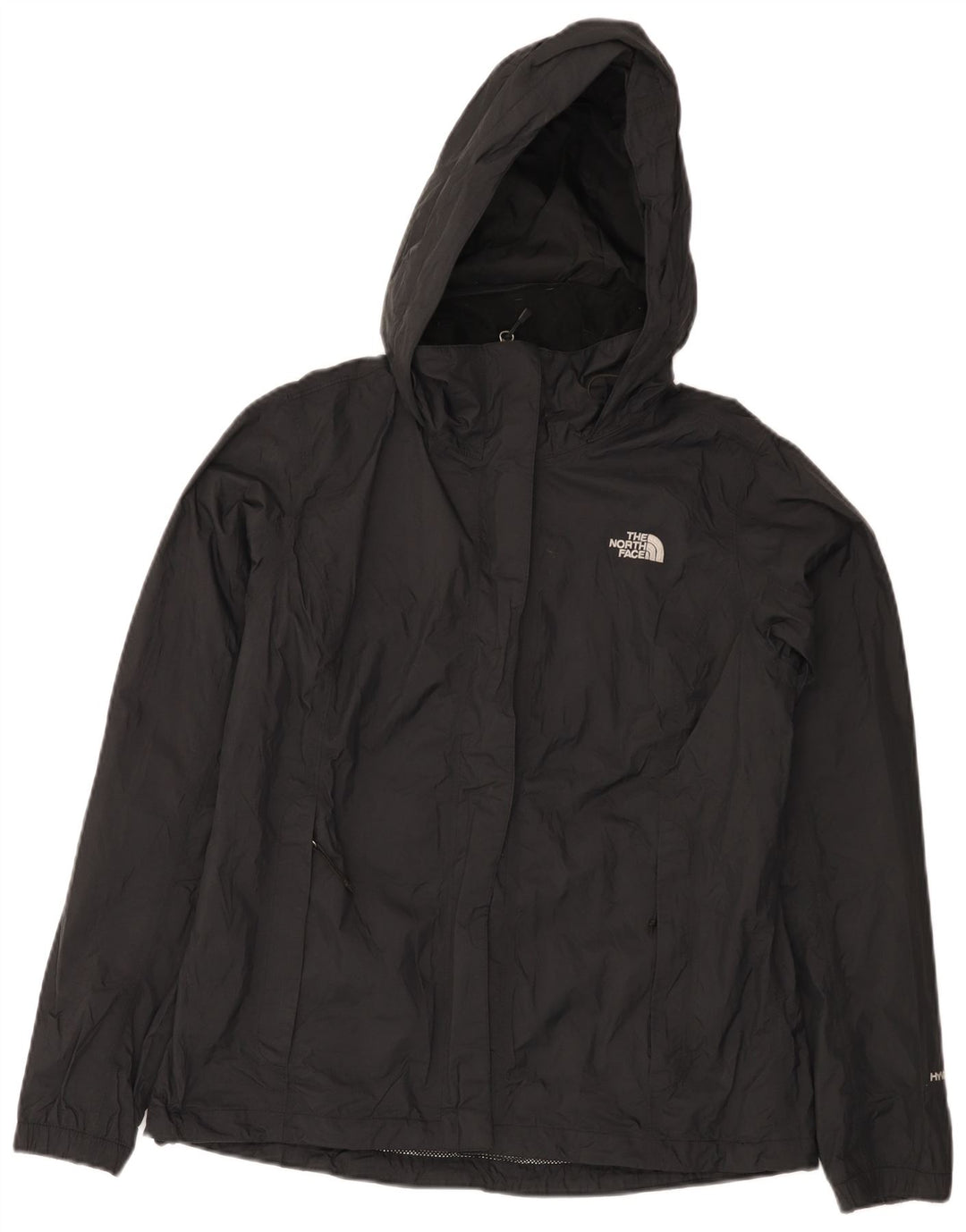 The North Face Womens Hooded Rain Jacket UK 14 Medium Black Nylon