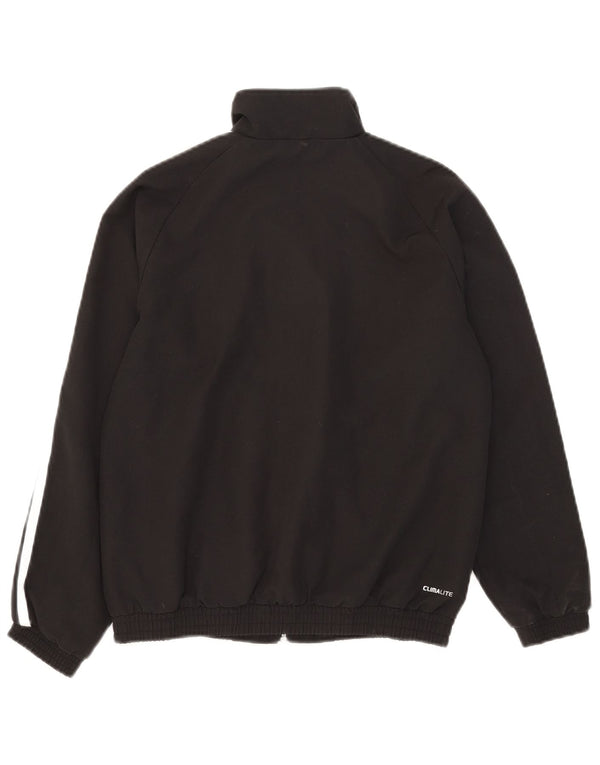 Adidas Boys Clima 365 Tracksuit Top Jacket 11-12 Years Black Polyester