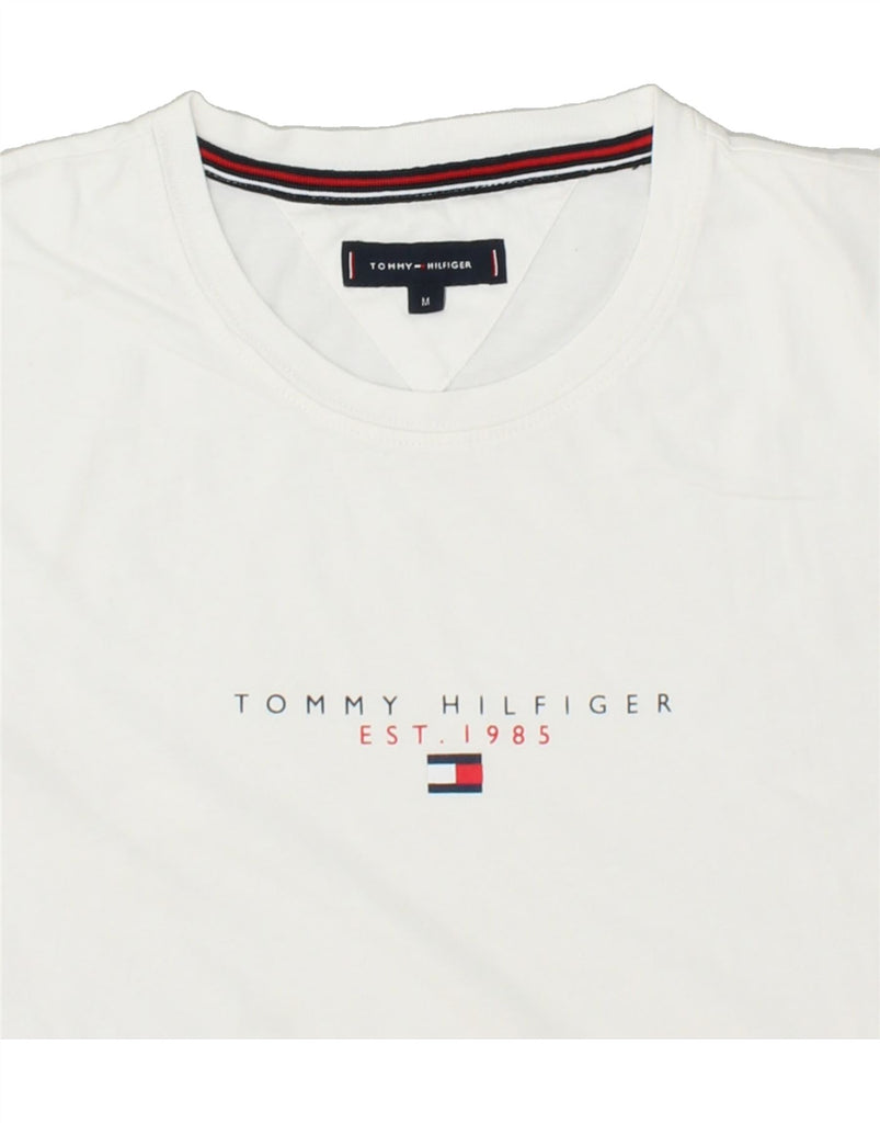 TOMMY HILFIGER Womens Graphic T-Shirt Top UK 14 Medium White | Vintage Tommy Hilfiger | Thrift | Second-Hand Tommy Hilfiger | Used Clothing | Messina Hembry 