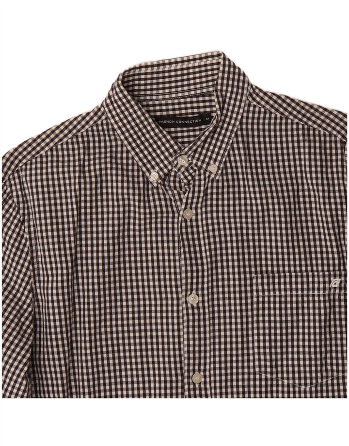 FRENCH CONNECTION Mens Shirt Medium Black Gingham Cotton