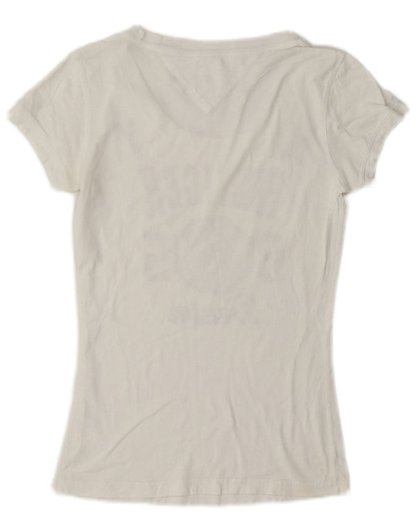 Tommy Hilfiger Womens Graphic T-Shirt Top UK 6 XS White