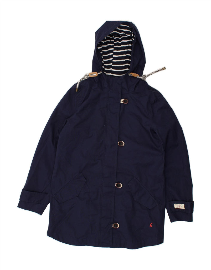 JOULES Womens Hooded Rain Jacket UK 8 Small Navy Blue Polyester | Vintage Joules | Thrift | Second-Hand Joules | Used Clothing | Messina Hembry 