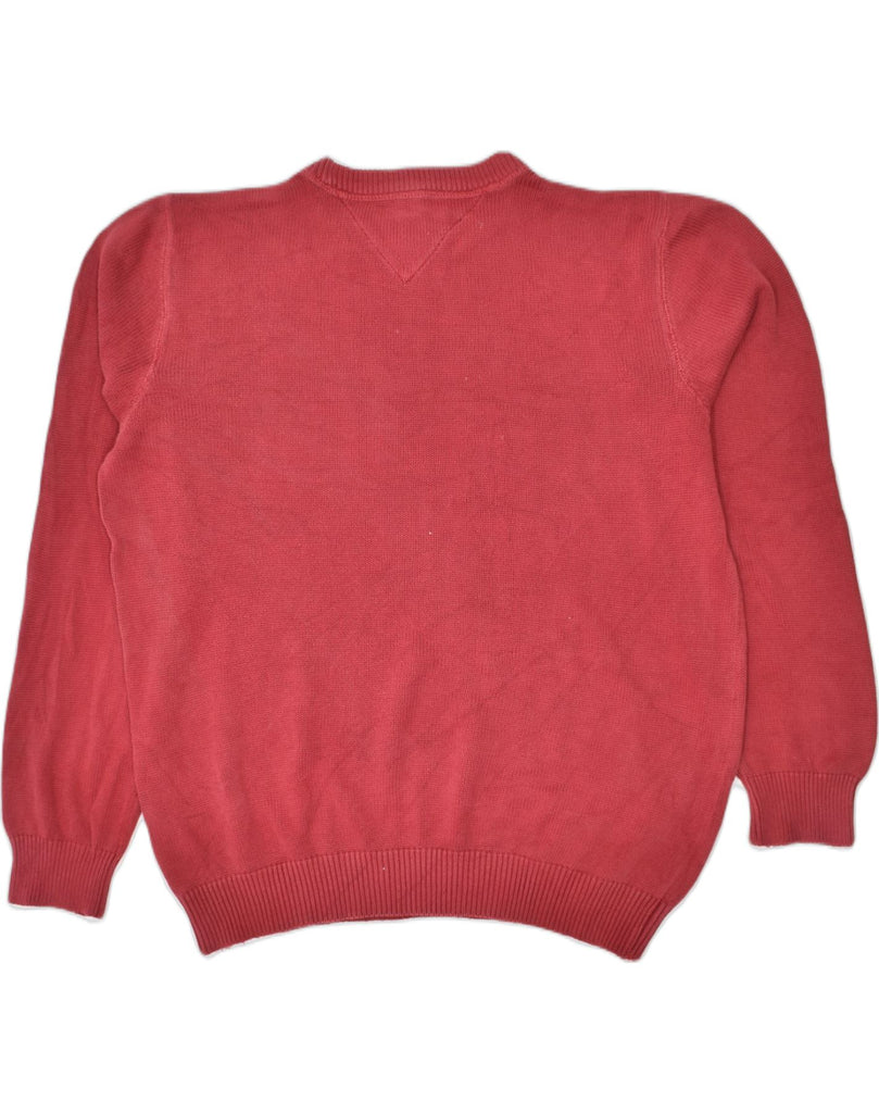 TOMMY HILFIGER Mens Crew Neck Jumper Sweater Large Red Cotton | Vintage Tommy Hilfiger | Thrift | Second-Hand Tommy Hilfiger | Used Clothing | Messina Hembry 