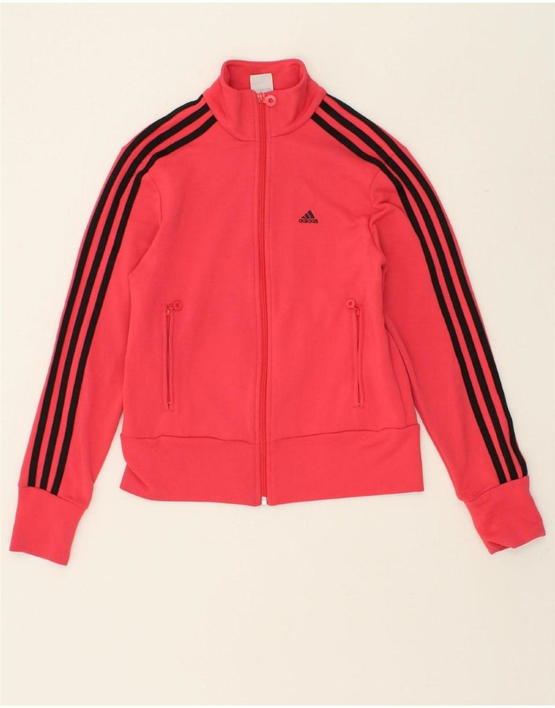 ADIDAS Womens Graphic Tracksuit Top Jacket UK12 Medium  Pink Polyester Vintage Adidas and Second-Hand Adidas from Messina Hembry 