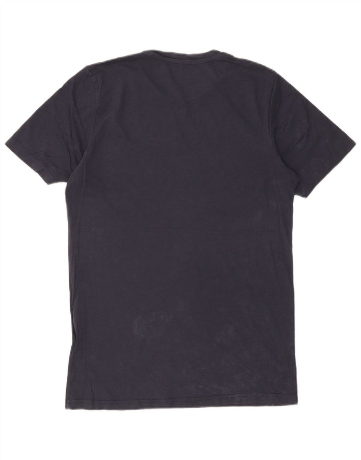 Jack & Jones Mens Graphic T-Shirt Top Medium Navy Blue Cotton