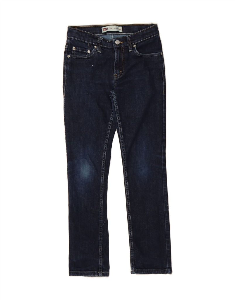 LEVI'S Girls 512 Slim Tapered Jeans 11-12 Years W26 L27 Navy Blue Cotton Vintage Levi's and Second-Hand Levi's from Messina Hembry 