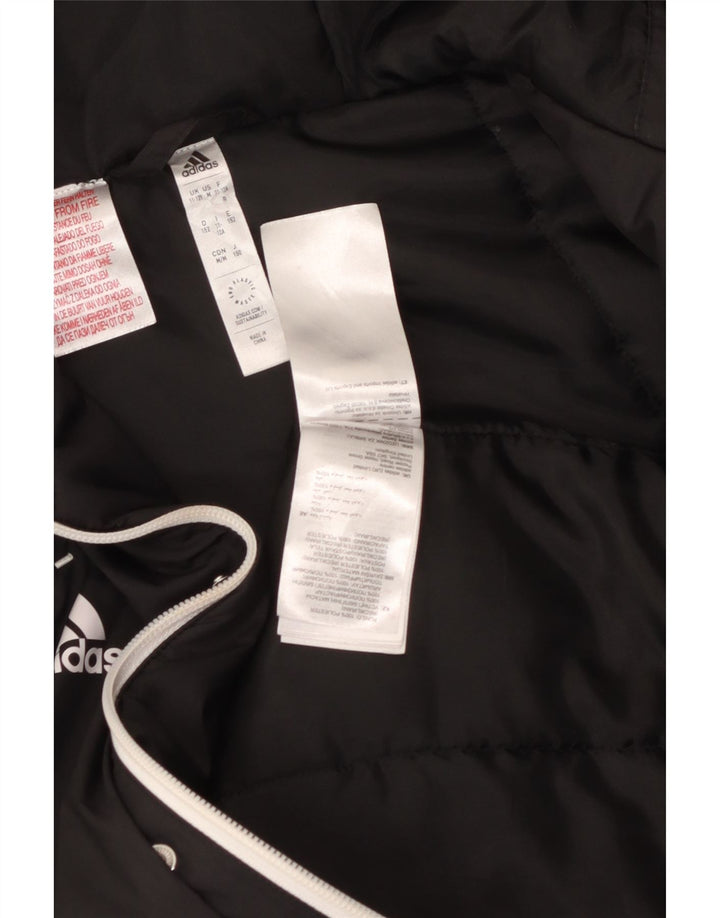 Adidas Boys Hooded Padded Jacket 11-12 Years Black Polyester