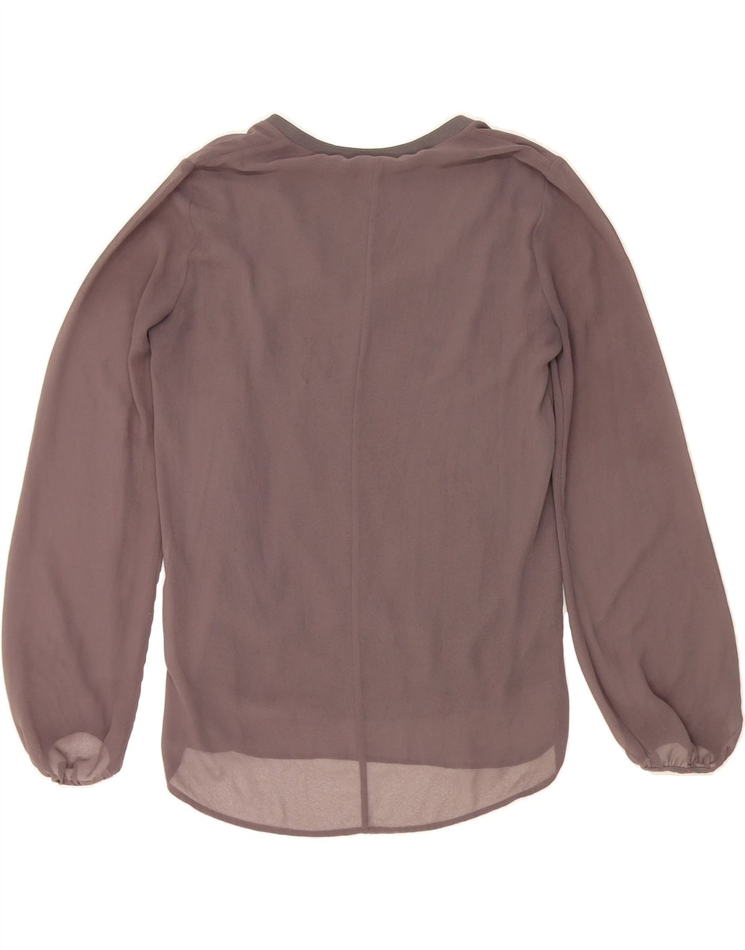ZARA Womens Long Sleeve Blouse Top UK 10 Small Grey Viscose Vintage Zara and Second-Hand Zara from Messina Hembry 