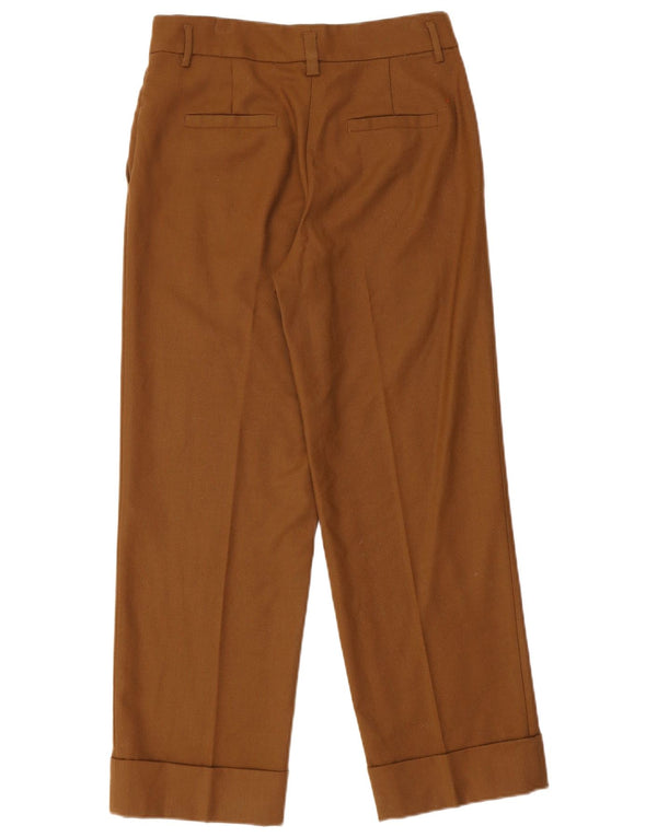 Massimo Dutti Womens High Waist Casual Trousers EU 38 Small W28 L27 Brown