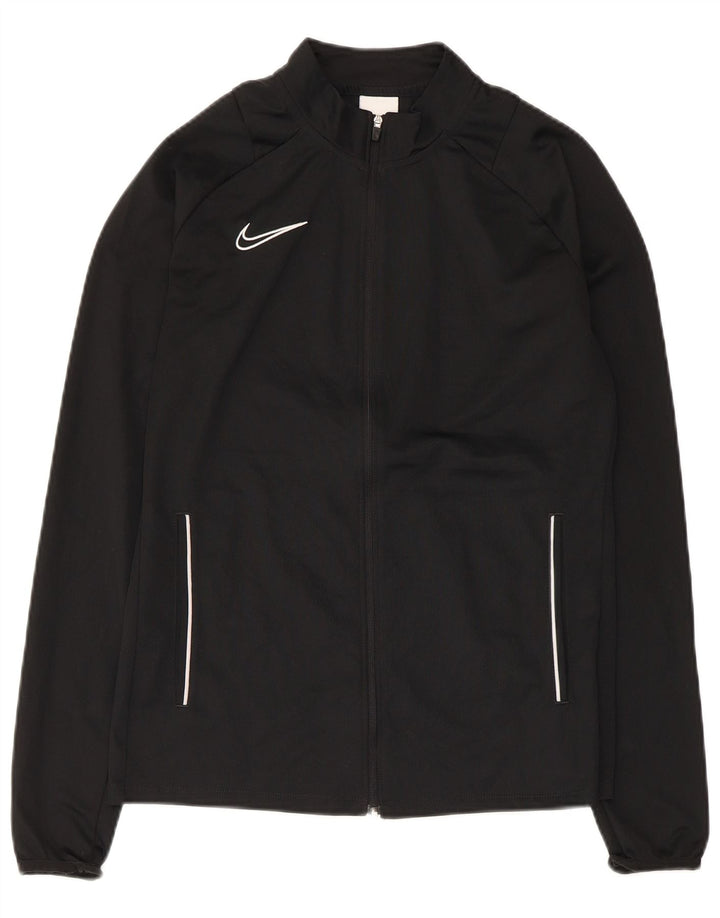 Nike Womens Dri Fit Tracksuit Top Jacket UK 12 Medium Black Polyester