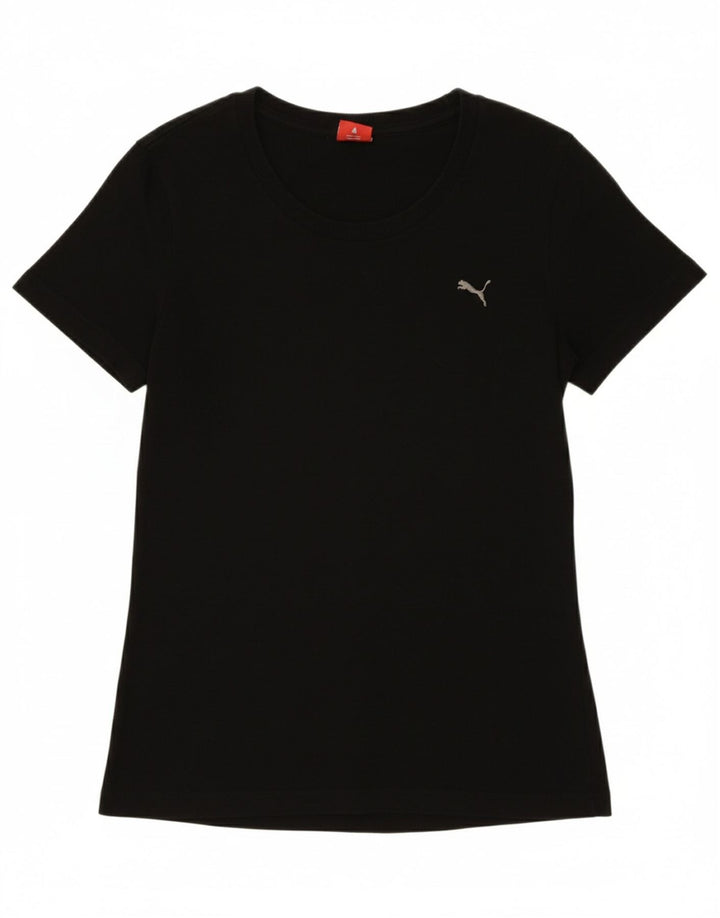 PUMA Womens T-Shirt Top UK 12 Medium Black Vintage Puma and Second-Hand Puma from Messina Hembry 