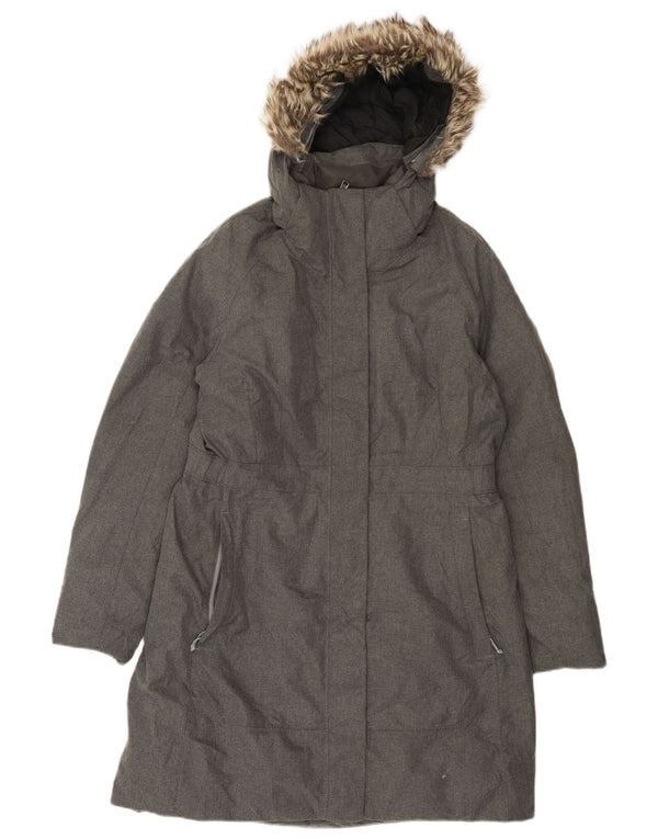 The North Face Womens Hooded Padded Coat UK 16 Large Grey Polyester