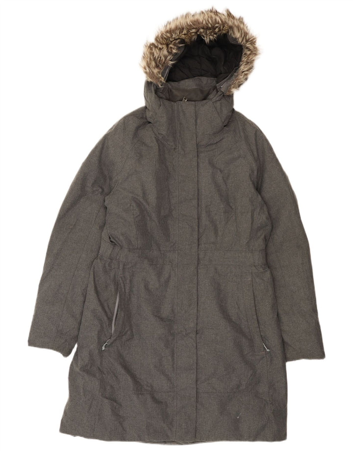 The North Face Womens Hooded Padded Coat UK 16 Large Grey Polyester