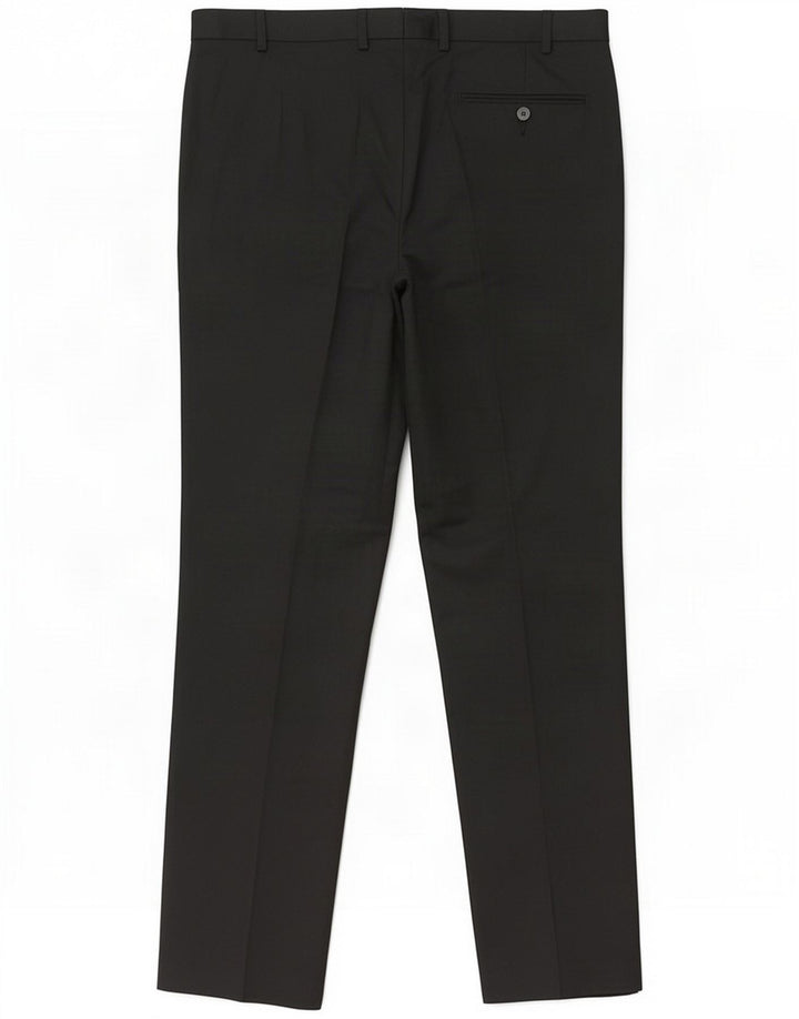 Marks & Spencer Mens Regular Fit Suit Trousers W36 L33 Black Polyester