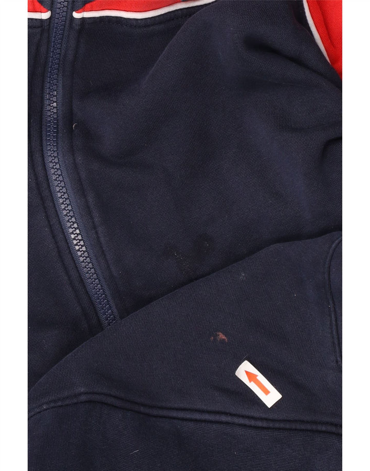 Fila Mens Zip Hoodie Sweater Large Navy Blue Colourblock
