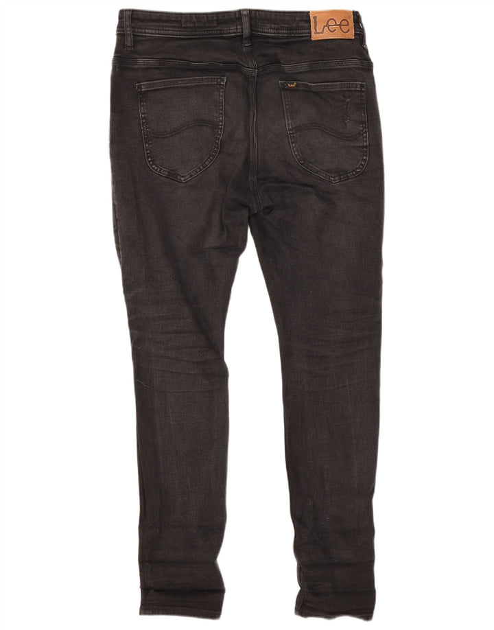 Lee Mens Distressed Skinny Jeans W33 L29 Black Cotton