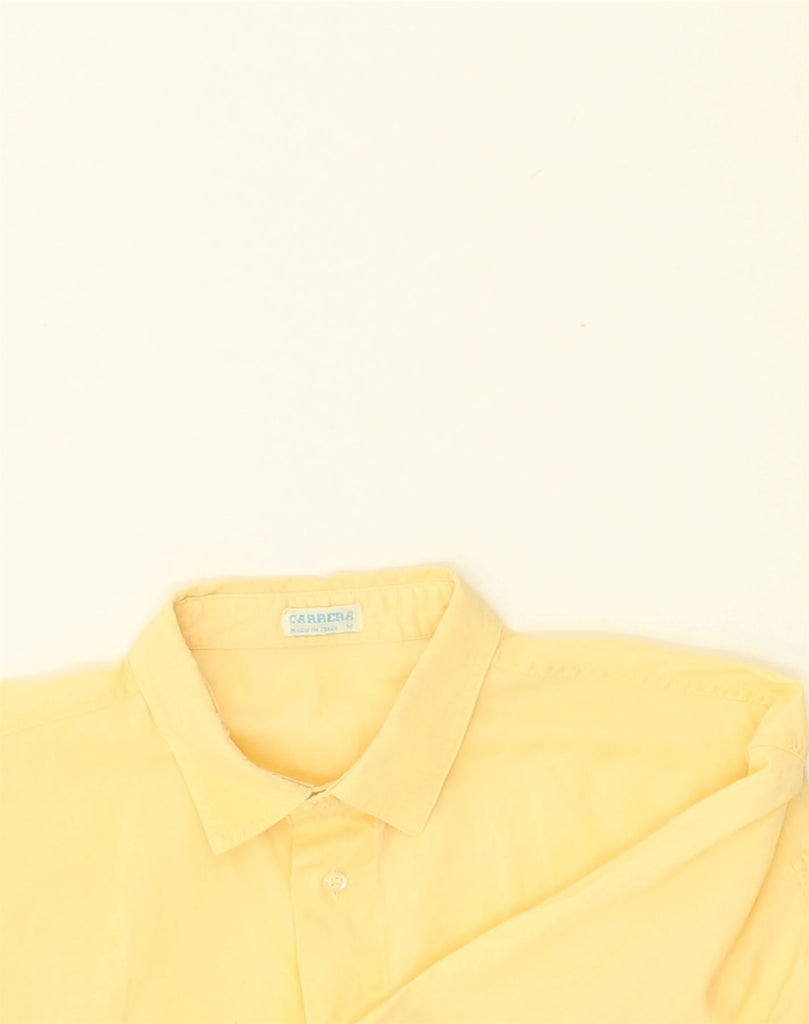 CARRERA Mens Short Sleeve Shirt Medium Yellow Cotton | Vintage Carrera | Thrift | Second-Hand Carrera | Used Clothing | Messina Hembry 