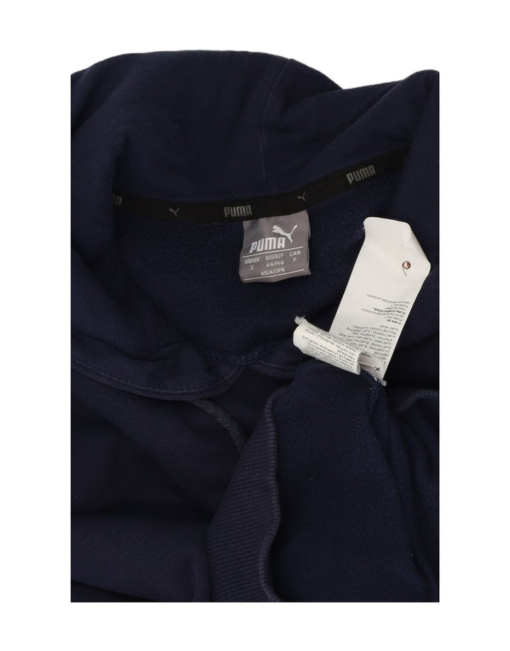 Puma Mens Graphic Hoodie Jumper Small Navy Blue Cotton