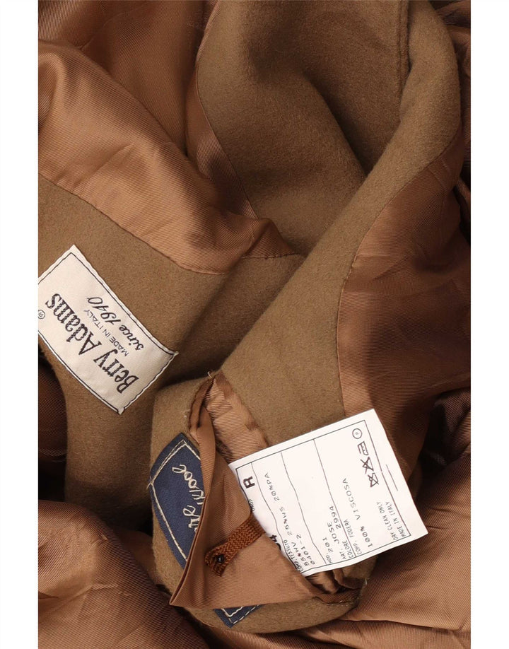 Berry Adams Mens Overcoat IT 54 2XL Beige Virgin Wool